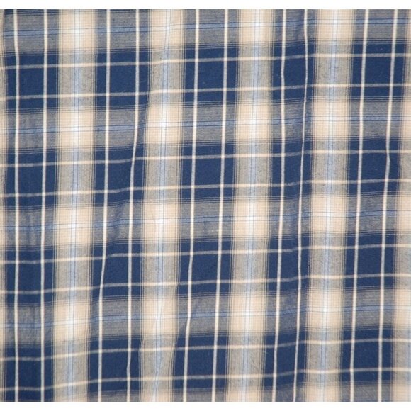 Wyoming Traders Mens Western Blue Plaid Shirt Size M Pearl Snap Button Up Pocket - Picture 7 of 10